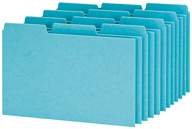 Oxford® Blank Pressboard Guides, 1/3 Cut, 4" x 6", 30% Recycled, Blue, Box Of 100