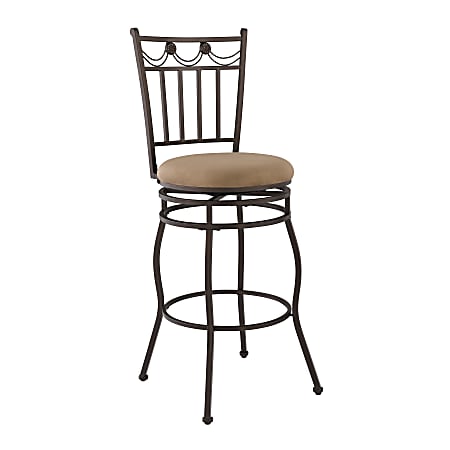 Linon Home Decor Products Clay 30 Swag Back Bar Stool BrownBrown