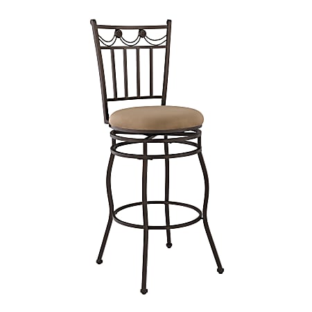 Linon Clay Bar Stool, Brown/Brown