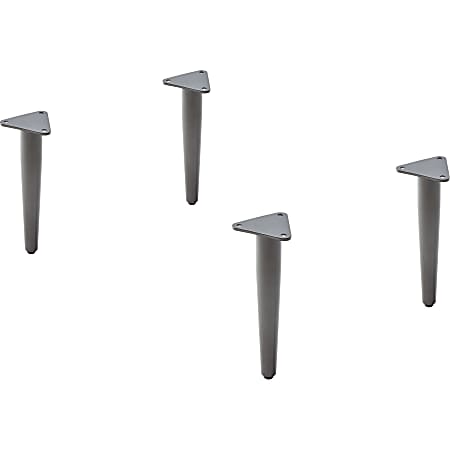 Lorell Contemporary Reception Collection Single Metal Bases, 1.5"H x 4.5"W x 9.8"D, Material: Metal, Gray