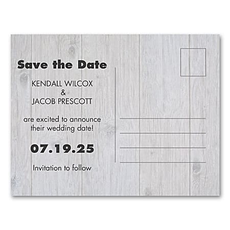 Custom Full Color Save The Date Postcards 5 12 x 4 14 Our Wedding Date Box  Of 25 Cards - Office Depot