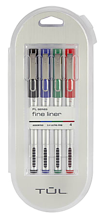 TUL Fine Liner Felt-Tip Pens, Fine Point, 1.0 Mm, Silver Barrels