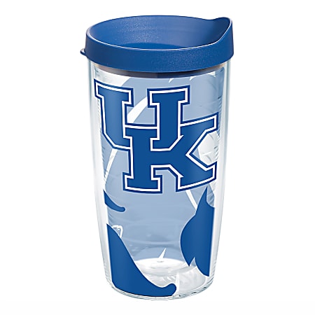Tervis Genuine NCAA Tumbler With Lid, Kentucky Wildcats, 16 Oz, Clear