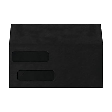 LUX #10 Invoice Envelopes, Double-Window, Peel & Press Closure, Midnight Black, Pack Of 1,000