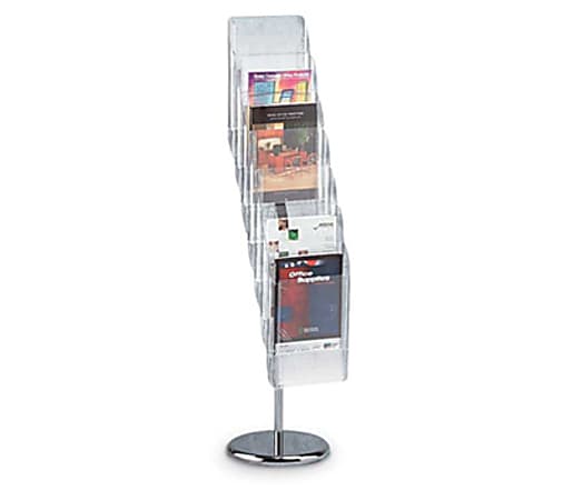 Eldon® Image® Hot File® Magazine-Size Floor Stand, 7 Pockets, 52"H x 10 3/16"W x 12 1/2"D, Clear