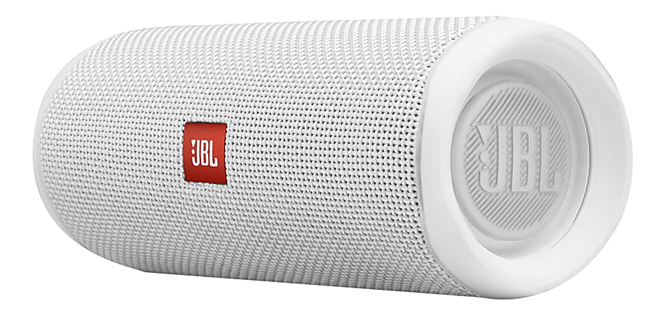 JBL Flip 5 Portable Waterproof Speaker, White, JBLFLIP5WHTAM-Q