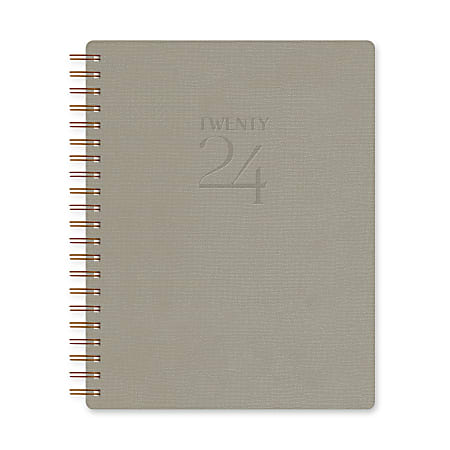 2024 Orange Circle Studio™ Weekly/Monthly Baxter Planner, 8-5/8" x 11", Greige, January To December 2024 , 24503