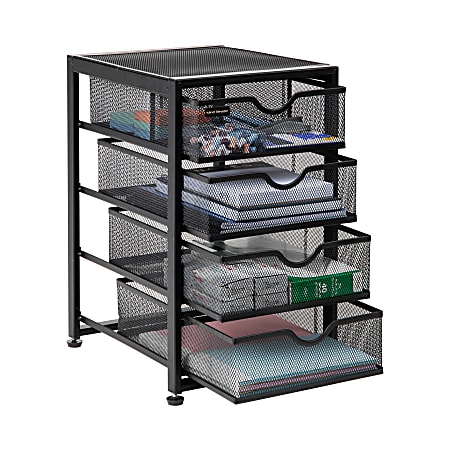Mind Reader Network Collection 4 Tier Cabinet Desktop Organizer