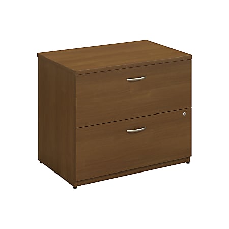 Bush Business Furniture Components 36"W Lateral 2-Drawer File Cabinet, Warm Oak/Warm Oak, Standard Delivery