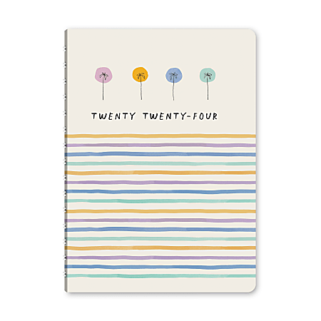 2024 Orange Circle Studio™ Ondine Weekly/Monthly Tabbed Planner, Dotted Palms, 5-3/4" x 8-1/4", January To December 2024 , 24407