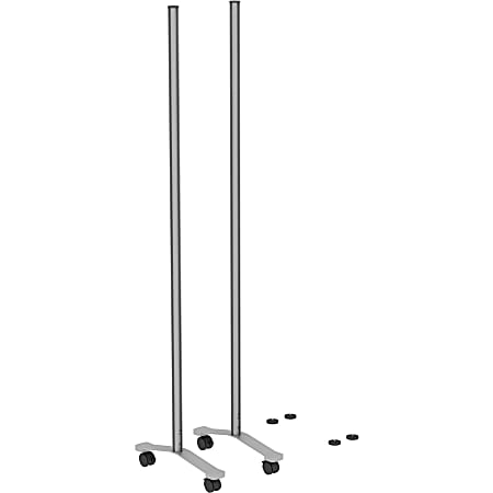 Lorell Adaptable Panel Legs for 71"H Configuration, 18.75"W x 2"D x 70.87"H, Aluminum, Silver, 2 / Set