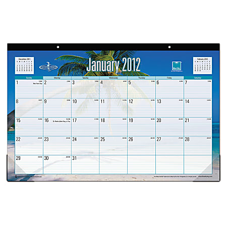 Blue Sky® 50% Recycled Desk Pad Calendar, 17" x 11", Endless Summer®, January-December 2012