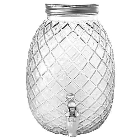 Gibson Home Pineapple Drink Dispenser, 1.2 Gallon, Clear