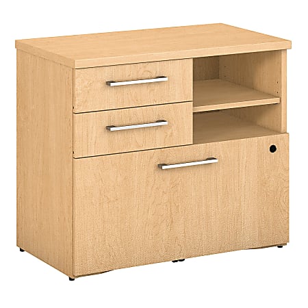Bush Business Furniture 400 30"W Lateral 2-Drawer File Cabinet, Natural Maple, Standard Delivery