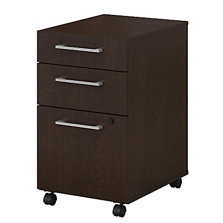 Bush Business Furniture 400 20-1/6"D Vertical 3-Drawer Mobile File Cabinet, Mocha Cherry, Standard Delivery