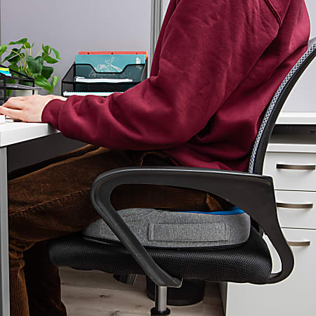 Mind Reader Harmony Collection Ergonomic Gel Seat Cushion 2 34 H x 18 14 W  x 14 14 D Blue - Office Depot