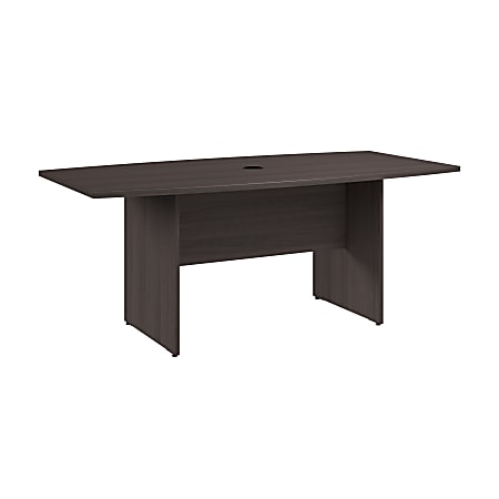 Bush Business Furniture 72"W x 36"D Boat-Shaped Conference Table With Wood Base, Storm Gray, Standard Delivery