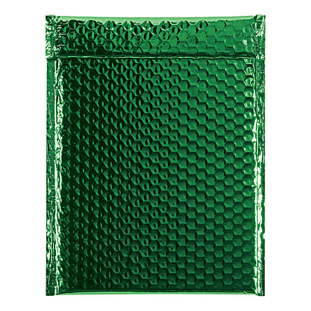 Office Depot® Brand Glamour Bubble Mailers, 11-1/2"H x 9"W x 3/16"D, Green, Case Of 100 Mailers