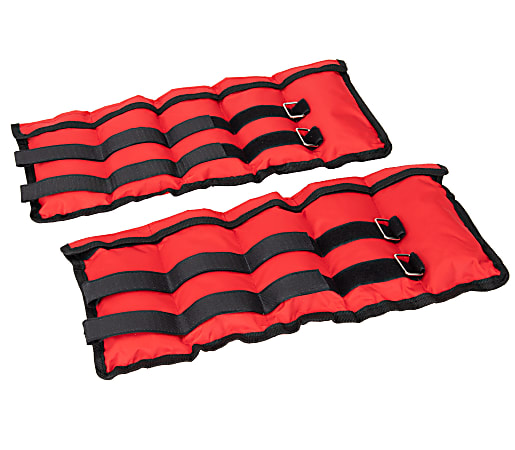 Mind Reader 4 Lb Wrist Weights, Red, Set Of 2 Weights