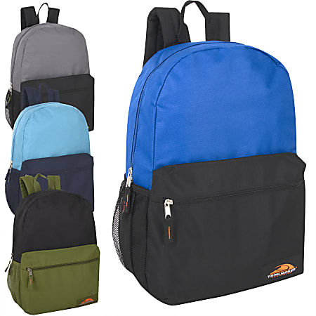 Trailmaker 2-Tone Backpacks, Assorted Colors, Pack Of 24 Backpacks