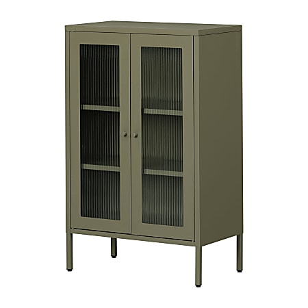 South Shore Eddison 25-1/2”W Storage Cabinet, Olive Green