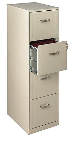 Realspace® 18”D Vertical 4-Drawer File Cabinet, Metal, Stone
