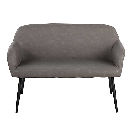 LumiSource Daniella High-Back Bench, Gray/Black