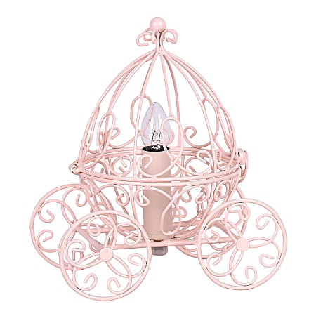 LumiSource Carriage Uplight Lamp, 8"H, Matte Heavenly Pink