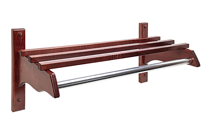 CSL TJF Series Wood Wall Rack 12 34 H x 48 W x 12 12 D Mahogany - ODP ...