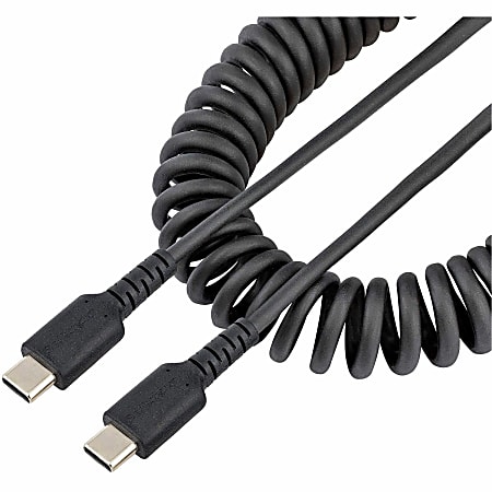 StarTech.com 3ft (1m) USB C Charging Cable, Coiled Heavy Duty Fast Charge & Sync USB-C Cable, High Quality USB 2.0 Typ - R2CCC1MUSBCABLE