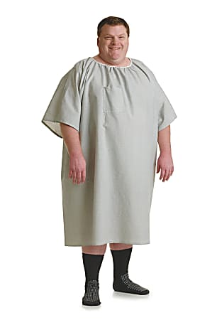Medline Gray Collection IV Sleeve Gowns, 10X, Gray Basketweave, Pack Of 12