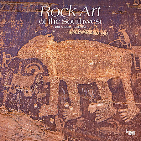 2024 Brown Trout Monthly Square Wall Calendar, 12" x 12", Rock Art of the Southwest, January To December
