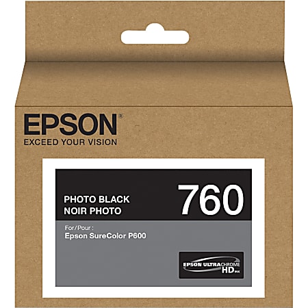 Epson UltraChrome HD T760 Original Ink Cartridge - Inkjet - Photo Black - 1 Each