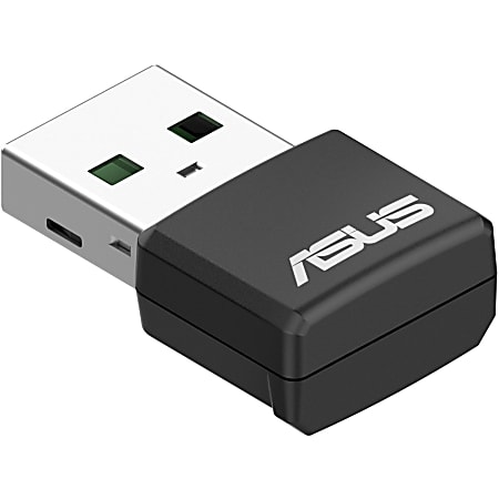 Asus USB-AX55 Nano IEEE 802.11ax Dual Band Wi-Fi Adapter for Computer, Notebook - USB 2.0 Type A - 1.76 Gbit/s - 2.40 GHz ISM - 5 GHz UNII - External