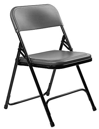 National Public Seating 800 Series Plastic Folding Chairs, Charcoal Slate, Set Of 52 Chairs
