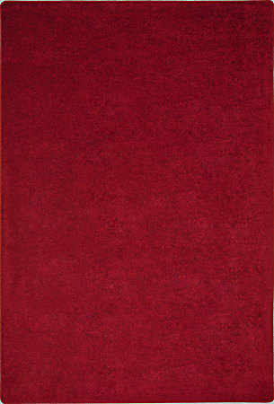 Joy Carpets Kid Essentials Solid Color Rectangle Area Rug, Endurance, 4' x 6', Burgundy