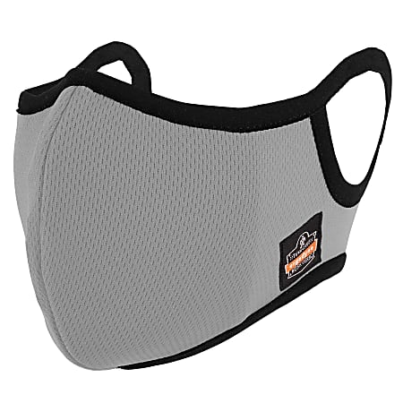 Ergodyne Skullerz 8802F(x) Contoured Face Cover Mask With Filter, Large/X-Large, Gray