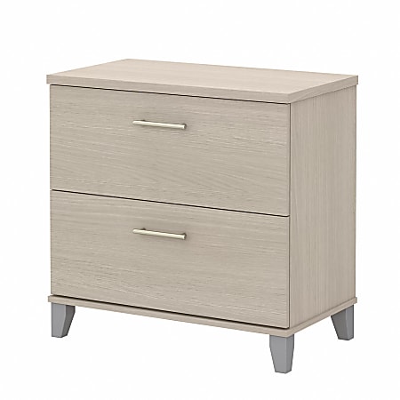 Bush Furniture Somerset 29-3/4"W x 16-3/4"D Lateral 2-Drawer File Cabinet, Sand Oak, Standard Delivery