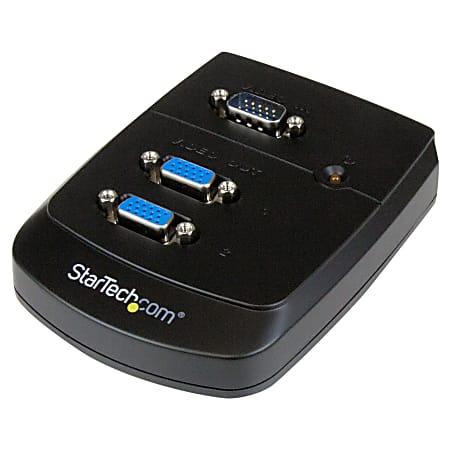 StarTech.com 2 Port VGA Video Splitter - Wall Mount - Video splitter - 2 ports  - cascadable - Split a single VGA video signal to 2 monitors or projectors