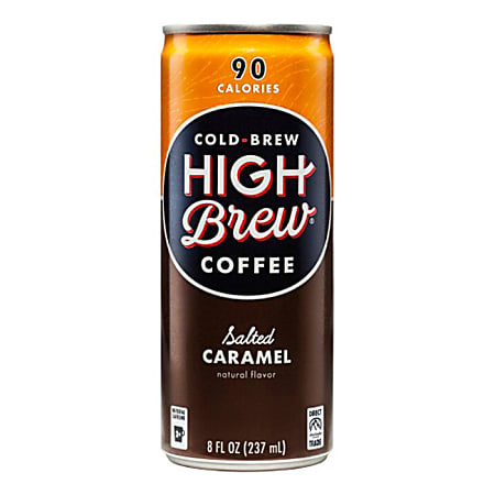 High Brew® Cold-Brew Coffee, Salted Caramel, 8 Oz Per Bag, Carton Of 12 Bags