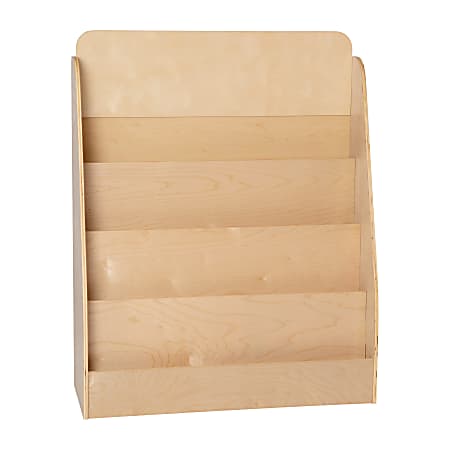 Flash Furniture 4 Shelf Wooden Book Magazine Display Stand 39 716 H x 31 12  W x 11 34 D Natural - Office Depot