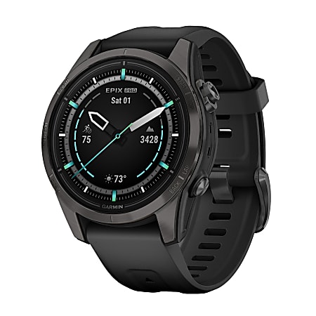 Garmin epix Pro (Gen 2) Sapphire Edition Smartwatch with 42 mm Case, Carbon Gray/Black