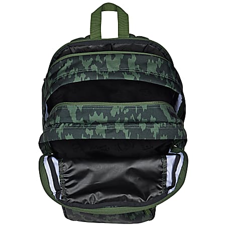 jansport backpack forest printed Jansport Big Student Backpack With 15 Laptop Sleeve 55percent Recycled Camo  Illusion