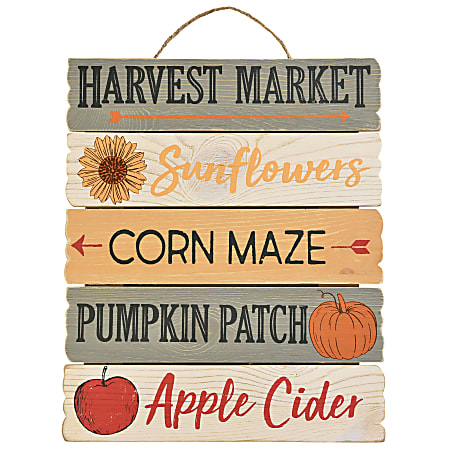 Amscan Fall Harvest Market Hanging Sign - Office Depot