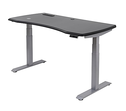 WorkPro® Electric 60"W Height-Adjustable Standing Desk with Wireless Charging, Black