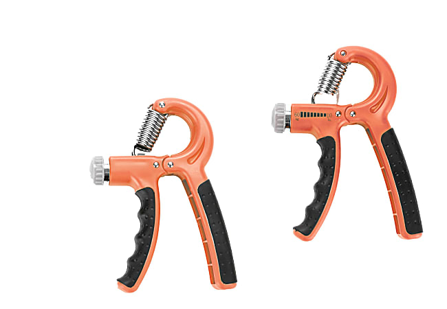 Mind Reader Hand Grip Strengtheners, 6"H x 3-3/4"W x 1"D, Orange, Pack Of 2 Grip Strengtheners