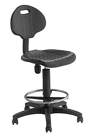 National Public Seating&reg; 6700 Series Kangaroo Polyurethane Task Chair Stool, 22 to 32" Seat Height, Black