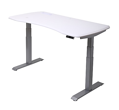 WorkPro Electric 60 W Height Adjustable Standing Desk with Wireless  Charging White - Office Depot