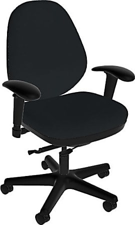 Sitmatic GoodFit Mid-Back Chair With Adjustable Arms, Black/Black