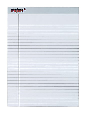 TOPS™ Prism+™ Color Writing Pad, 8 1/2" x 11 3/4", Legal Ruled, 50 Sheets, Gray